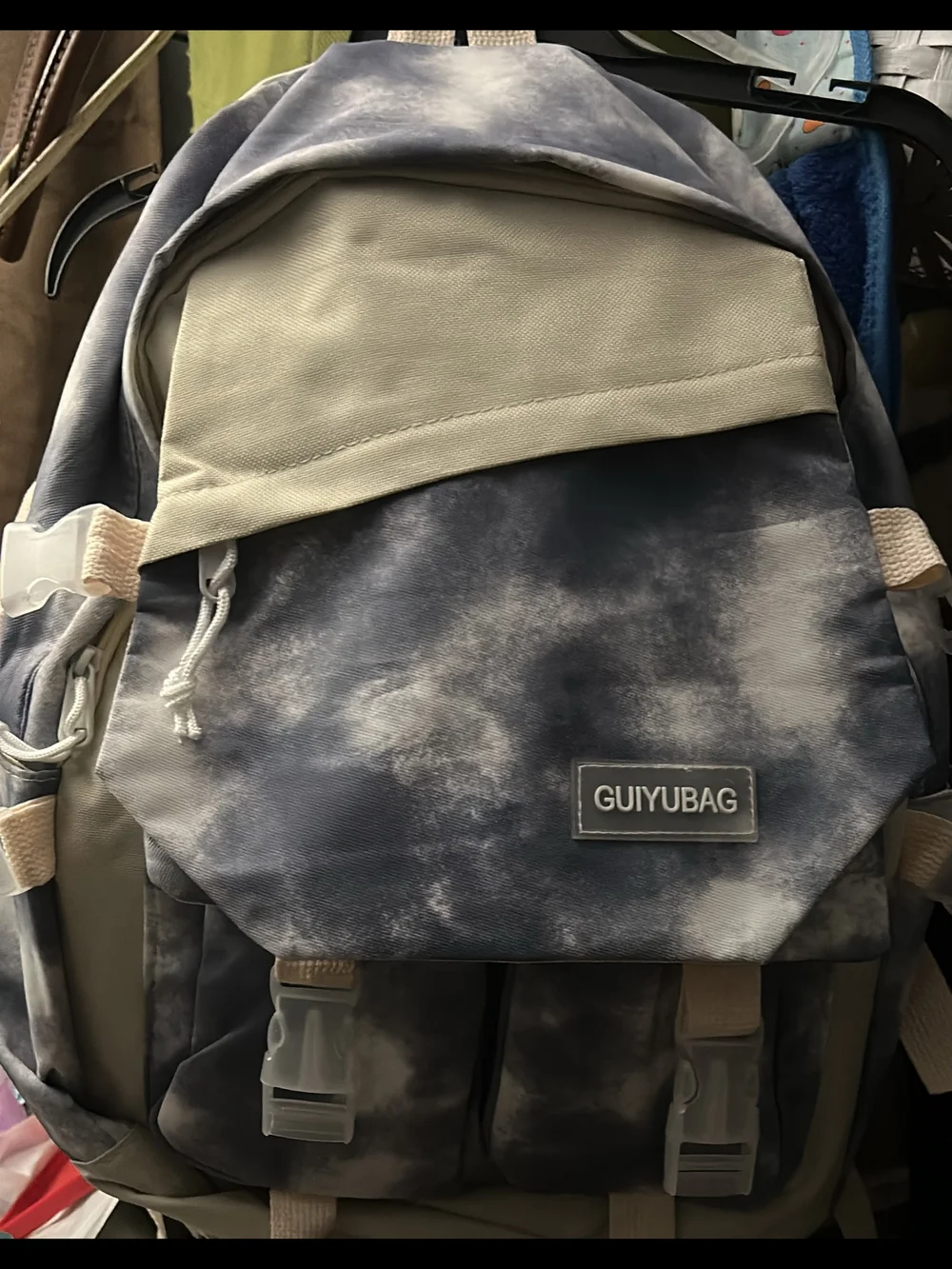 Men's Gray Tie-Dye Backpack